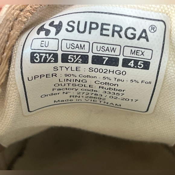 Superga Womens Size 7 Sneakers Rose Gold Lace Up - Picture 8 of 10